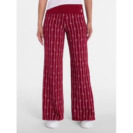 Hello Kitty Women’s Pinstripe Wide Leg Foldover Pants, Sizes XXS-XXL