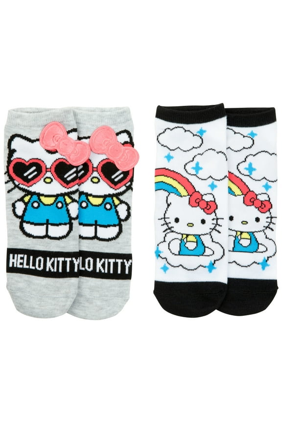 Women's Rainbows and Shades Cotton No Show Socks, Multicolor (2 Pack)