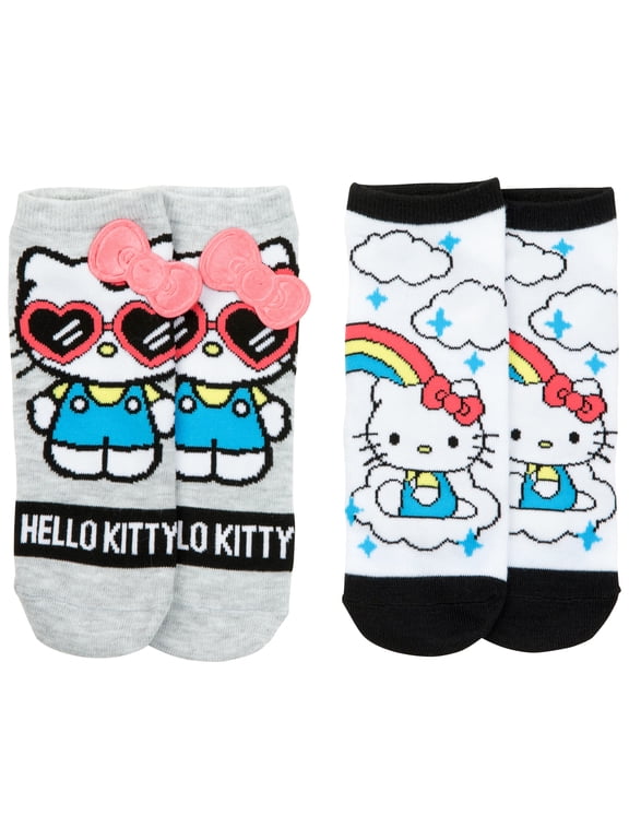 Women's Rainbows and Shades Cotton No Show Socks, Multicolor (2 Pack)