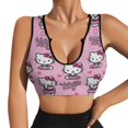 thumbnail image 1 of Hello Kitty Women's Sports Bras Fitness Workout Crop Tank Top Padded Yoga Top, 1 of 8