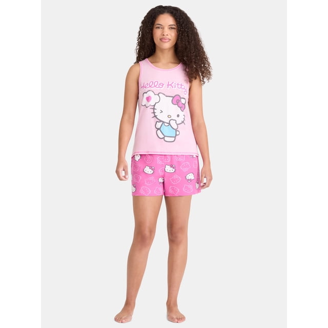 Hello Kitty Women's Tank Top and Shorts Pajama Set, 2-Piece, Sizes XS ...