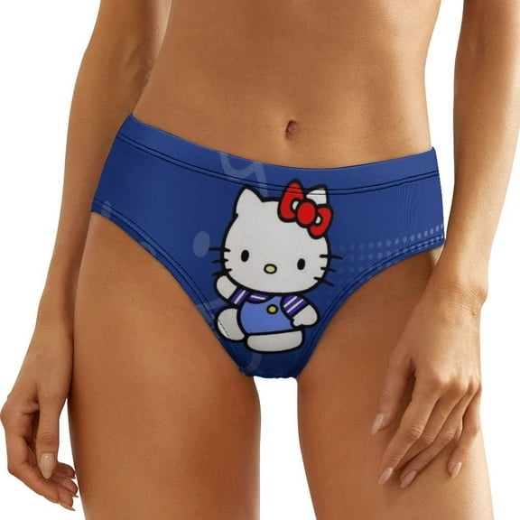 Hello Kitty Women's Underwear Low Rise Full Coverage Briefs Breathable Underpants Ladies Regular Plus Size Panties