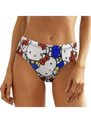 Large Size Women Bralette Panties Set Cartoon Hello Kitty Pikachu