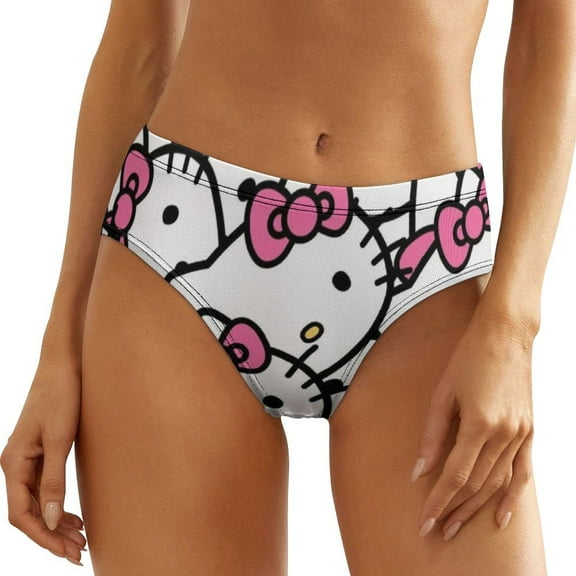 Hello Kitty Women's Underwear Low Rise Full Coverage Briefs Breathable Underpants Ladies Regular Plus Size Panties