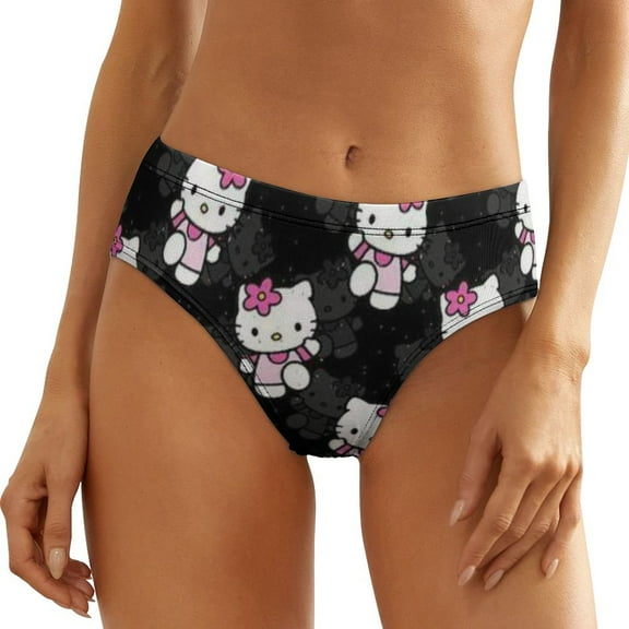 Hello Kitty Women's Underwear Low Rise Full Coverage Briefs Breathable Underpants Ladies Regular Plus Size Panties