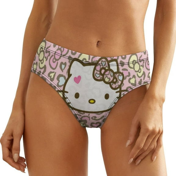 Hello Kitty Women's Underwear Low Rise Full Coverage Briefs Breathable Underpants Ladies Regular Plus Size Panties