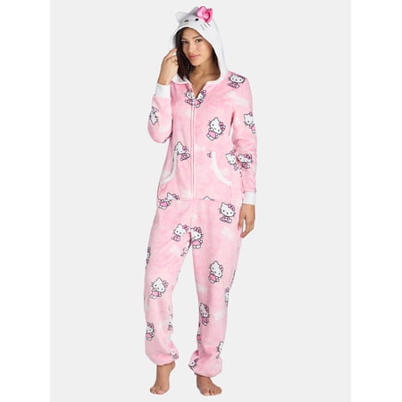 Hello Kitty Women’s Union Suit with Hood, Sizes XS-3X