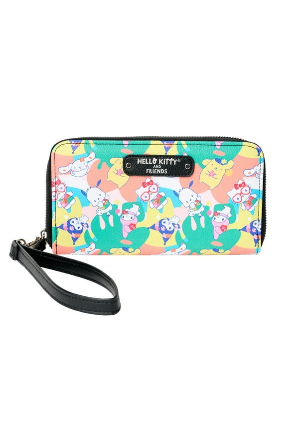 Hello Kitty Women's Wallet Zippered Wristlet Strap Sanrio Kuromi Melody Pochaco