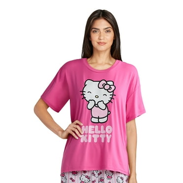 Hello Kitty Women's and Women’s Plus Oversized Tee and Pants Pajama Set, 2-Piece, Sizes XS-3X