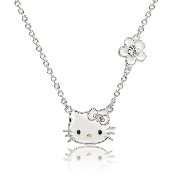 Hello Kitty Womens April Birthstone Necklace - Clear