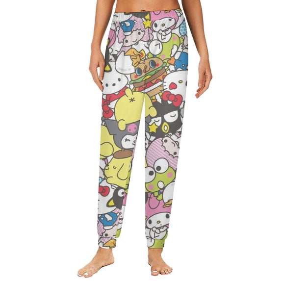 Hello Kitty Womens Comfy Pajama PJ Pants Lounge Pants Sleepwear Drawstring PJ Bottoms Pants