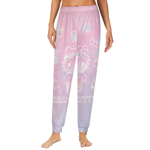 Hello Kitty Womens Comfy Pajama PJ Pants Lounge Pants Sleepwear Drawstring PJ Bottoms Pants