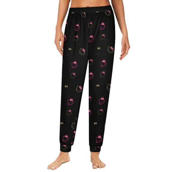 Hello Kitty Womens Comfy Pajama PJ Pants Lounge Pants Sleepwear Drawstring PJ Bottoms Pants