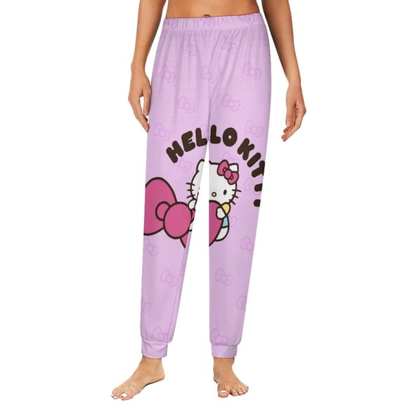 Hello Kitty Womens Comfy Pajama PJ Pants Lounge Pants Sleepwear Drawstring PJ Bottoms Pants