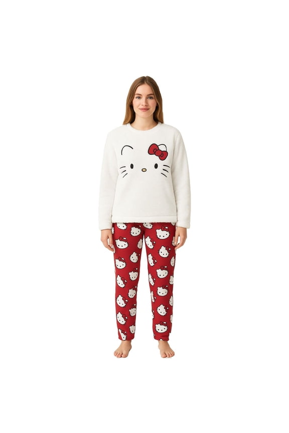 Womens Fleece Long Pyjama Set