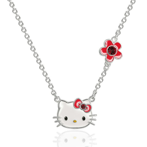 Hello Kitty Womens January Birthstone Necklace - Burgundy
