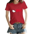 thumbnail image 1 of Hello Kitty Womens Short Sleeve Tops Summer T Shirts Round Neck Causal Fashion Basic Tee Red 28Inch, 1 of 5