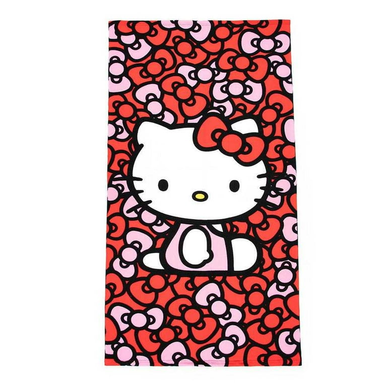 Hello Kitty Beach Towel 27x54 inches Red Super Soft Pool