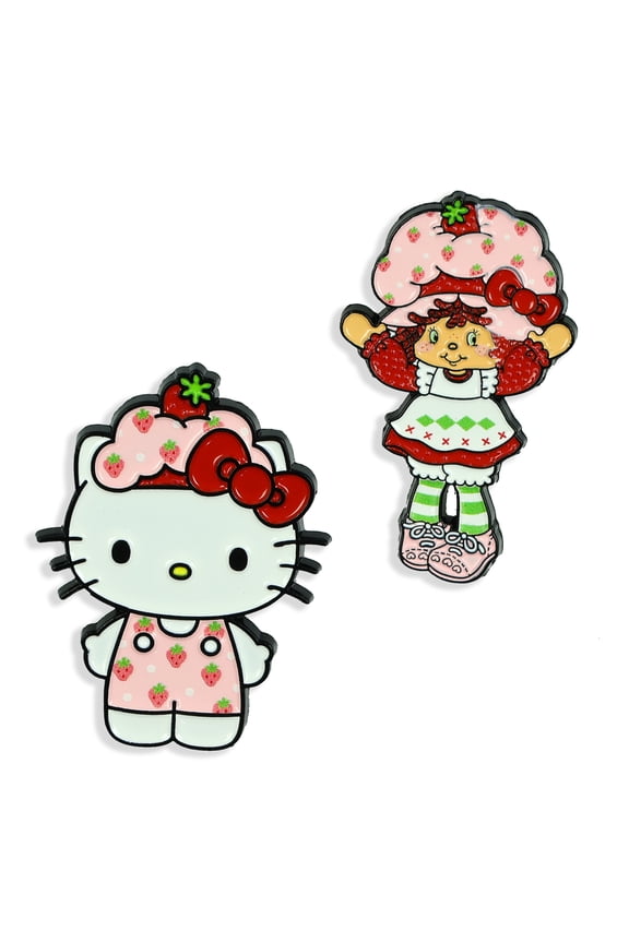 Hello Kitty X Strawberry Shortcake Enamel Lapel Pin 2-Pack Set