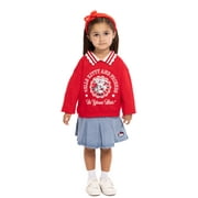 WONDER NATION Hello Kitty Baby and Toddler Girls Collared Graphic Sweatshirt with Long Sleeves, Sizes 12M-3T