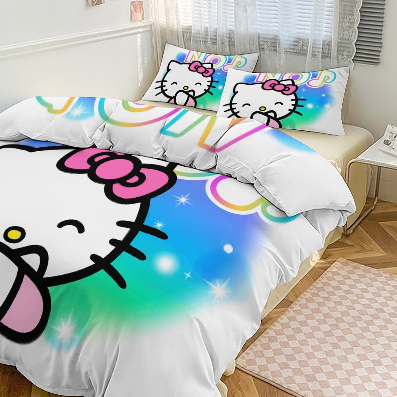Hello Kitty Y2K Kids Bedding Set 3 Piece Set Cartoon Double-sided Printing Full - Walmart.com