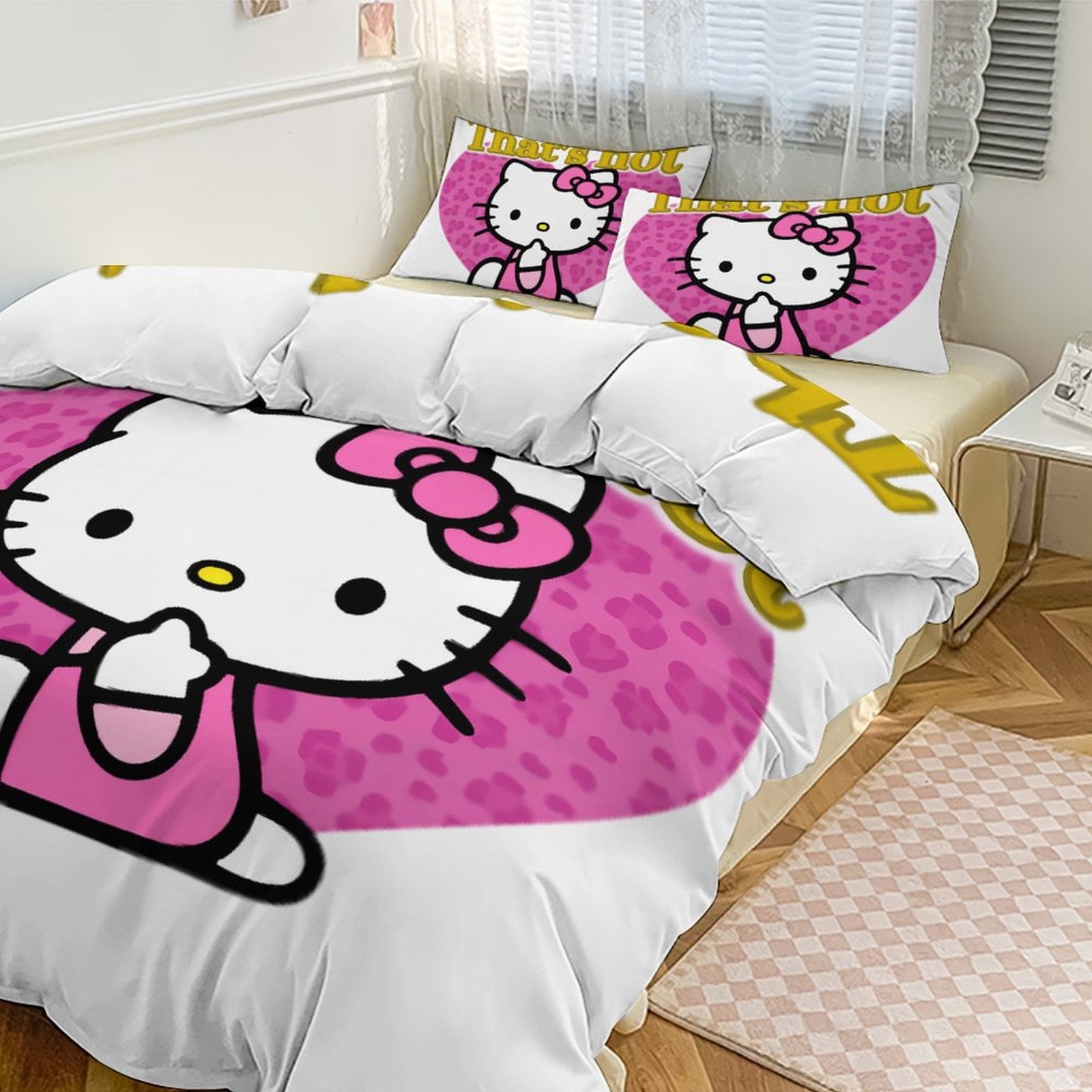 Hello Kitty Y2K Kids Bedding Set 3 Piece Set Cartoon Double-sided Printing King - Walmart.com