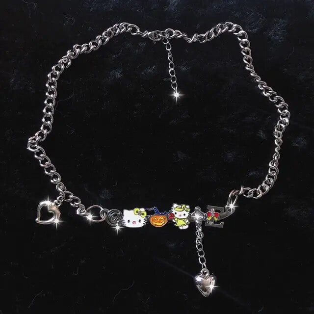 10pcs Sanrio Beads Hello Kitty Melody Accessories DIY Handmade Women Men  Pendant Necklace Bracelets Keyring Jewelry Sets