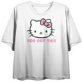 thumbnail image 1 of Hello Kitty You've Got This Crew Neck Short Sleeve Women's White Crop Top
-XS, 1 of 7
