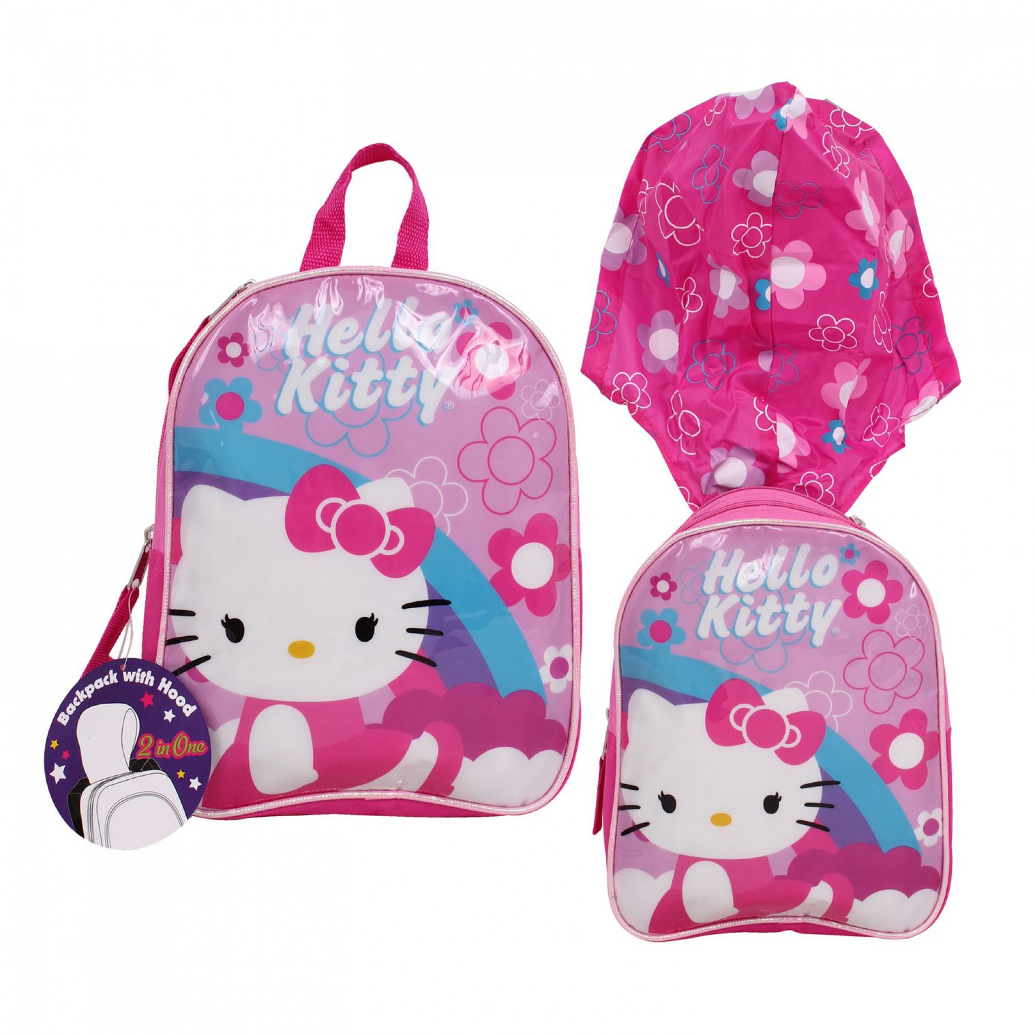 Hello Kitty Youth Backpack with Hood - image 1 of 3