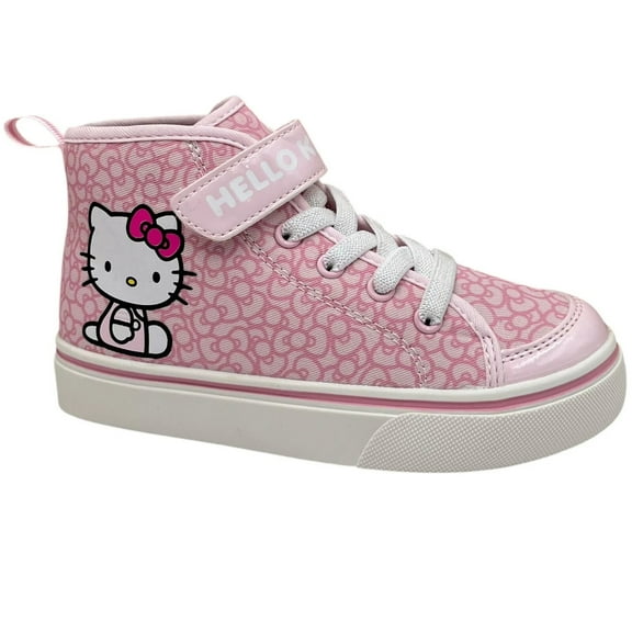 Hello Kitty Youth Girls High Top Slip-on Sneaker Size 2Y Pink-White Lightweight