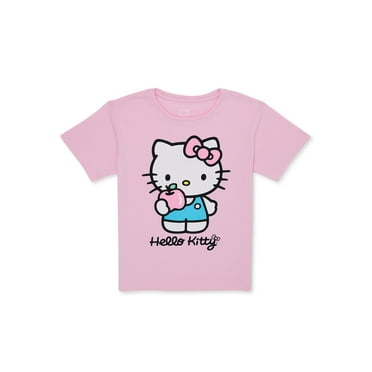 Hello Kitty and Apple Girls Short Sleeve Graphic T-Shirt, Sizes 4-16
