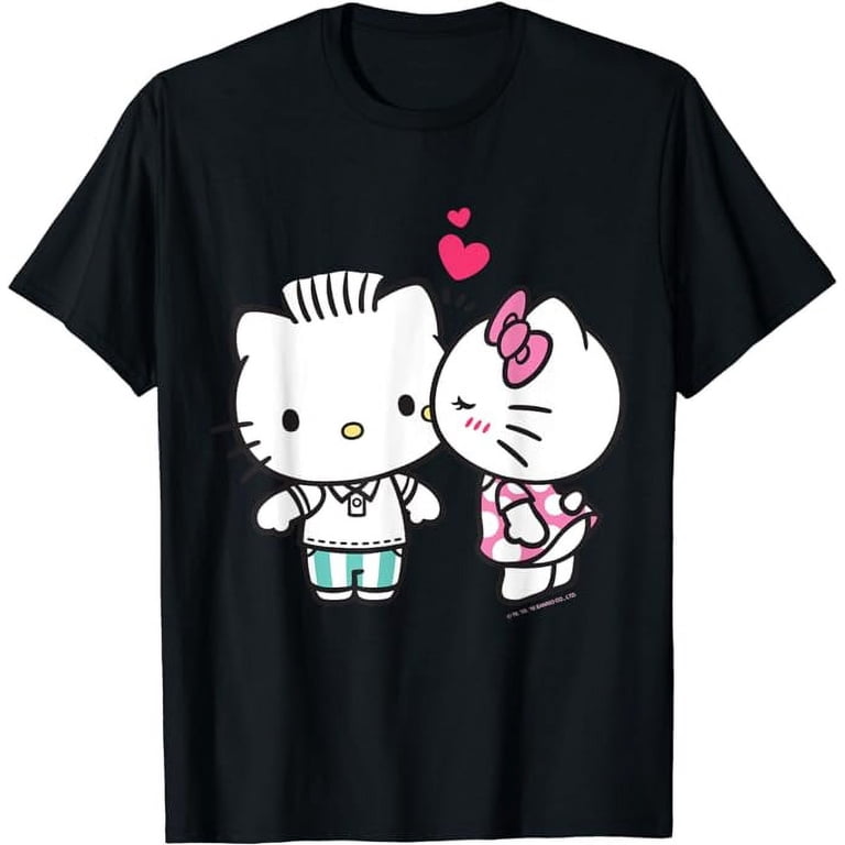HELLO KITTY PORTER キティTEE S Hello Kitty and Dear Daniel Kiss T-Shirt, Cute Tee For Men Women