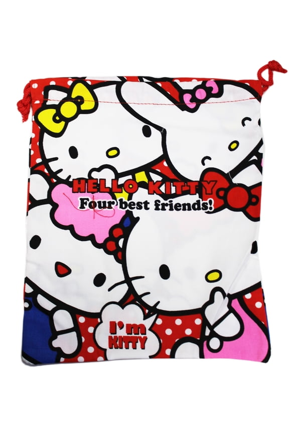 Hello Kitty and Four Best Friends Polka Dot Small Drawstring Bag