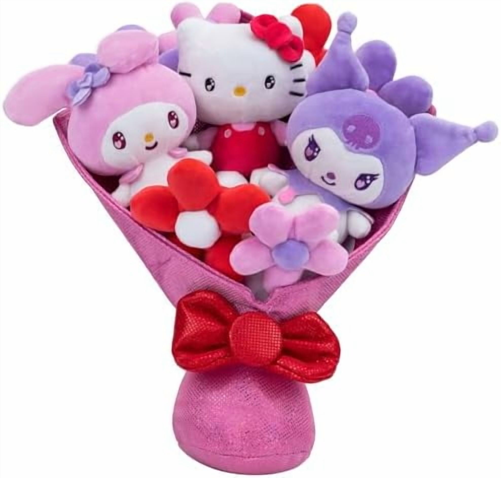 Hello Kitty and Friends - 12-inch Plush Valentine’s Bouquet - 9 Plush Included - Officially Licensed Sanrio product from Jazwares