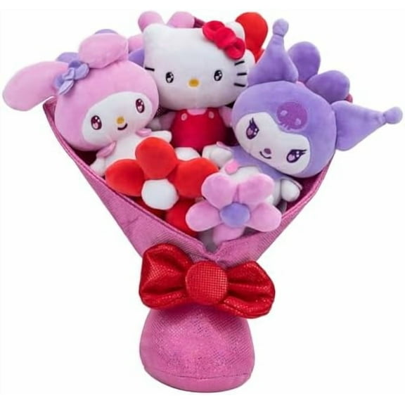 Hello Kitty and Friends - 12-inch Plush Valentines Bouquet - 9 Plush Included - Officially Licensed Sanrio product from Jazwares