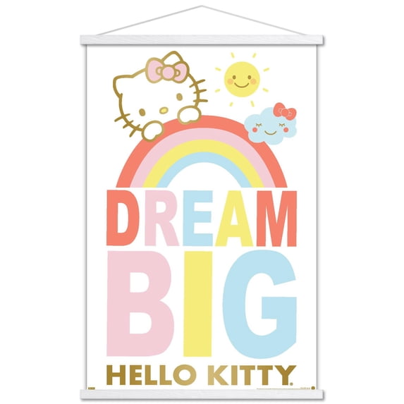 Hello Kitty and Friends: 19 Rainbow - Kitty Wall Poster with Magnetic Frame, 22.375" x 34"