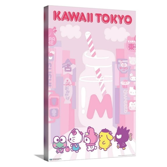 Hello Kitty and Friends: 20 Kawaii Tokyo - Group Canvas Wall Poster, 14.725" x 22.375"