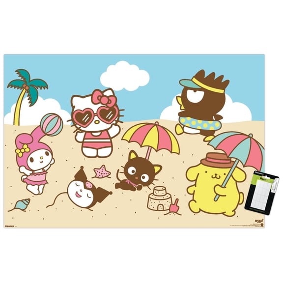 Hello Kitty and Friends: 2023 Seize The Moment - Beach Fun Wall Poster, 22.375" x 34"