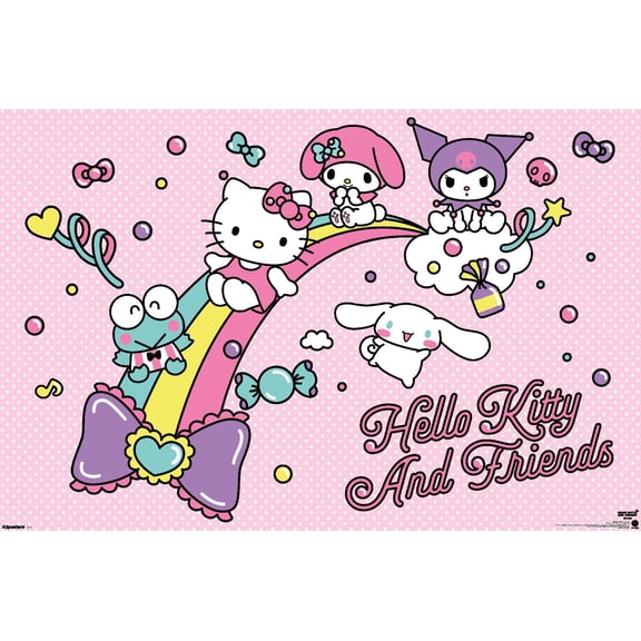 Hello Kitty and Friends: 2024 Sugar Rush - Rainbow Candy Wall Poster, 22.375" x 34"