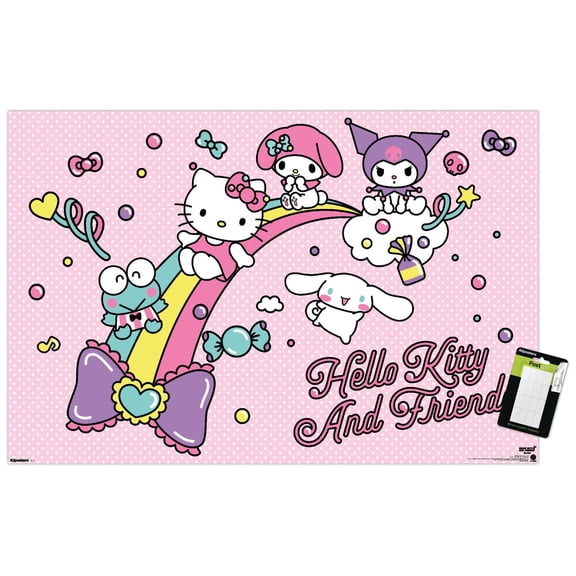 Hello Kitty and Friends: 2024 Sugar Rush - Rainbow Candy Wall Poster, 22.375" x 34"