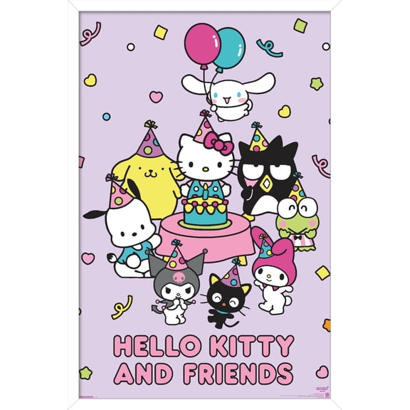 Hello Kitty and Friends: 2025 Celebration - Partytime Wall Poster, 22.375" x 34" Framed