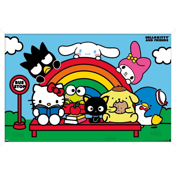 Hello Kitty and Friends: 21 Core - Group Bus Stop Wall Poster, 22.375" x 34" Framed
