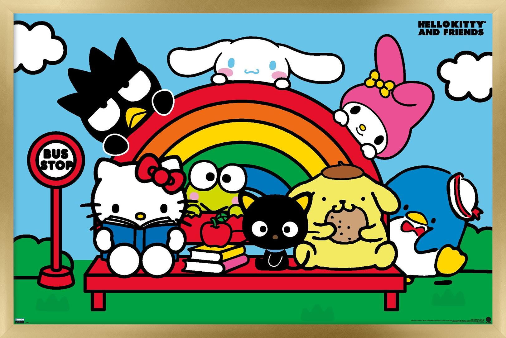Core Hello Hello Kitty and Friends: 21 Core - Group Bus Stop Wall Poster, 22.375 ...