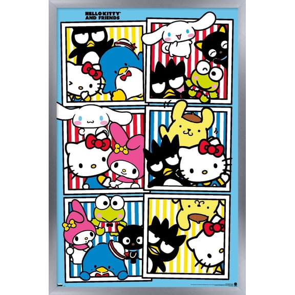 Hello Kitty and Friends: 21 Core - Group Photos Wall Poster, 22.375" x 34" Framed