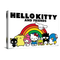 Hello Kitty and Friends: 21 Core - Group Rainbow Canvas Wall Poster, 14.725" x 22.375"
