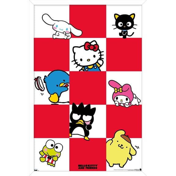 Hello Kitty and Friends: 21 Core - Group Squares Wall Poster, 14.725" x 22.375" Framed