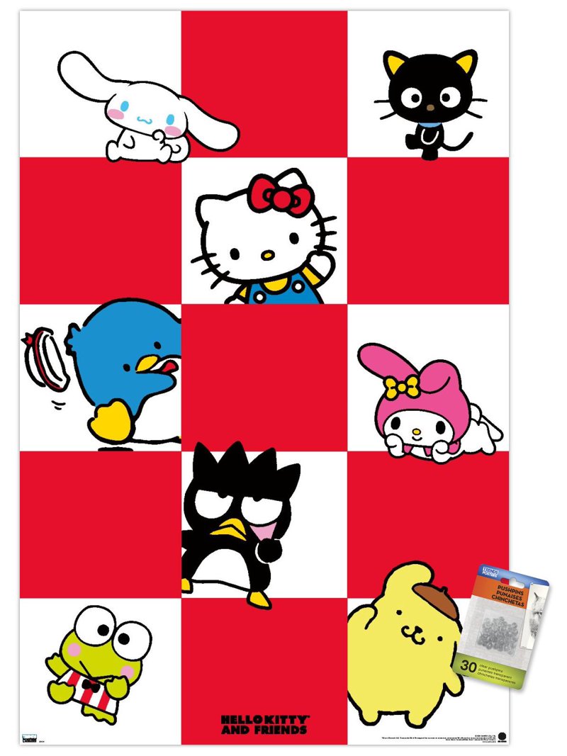 Hello Kitty and Friends: 21 Core - Group Squares Wall Poster with