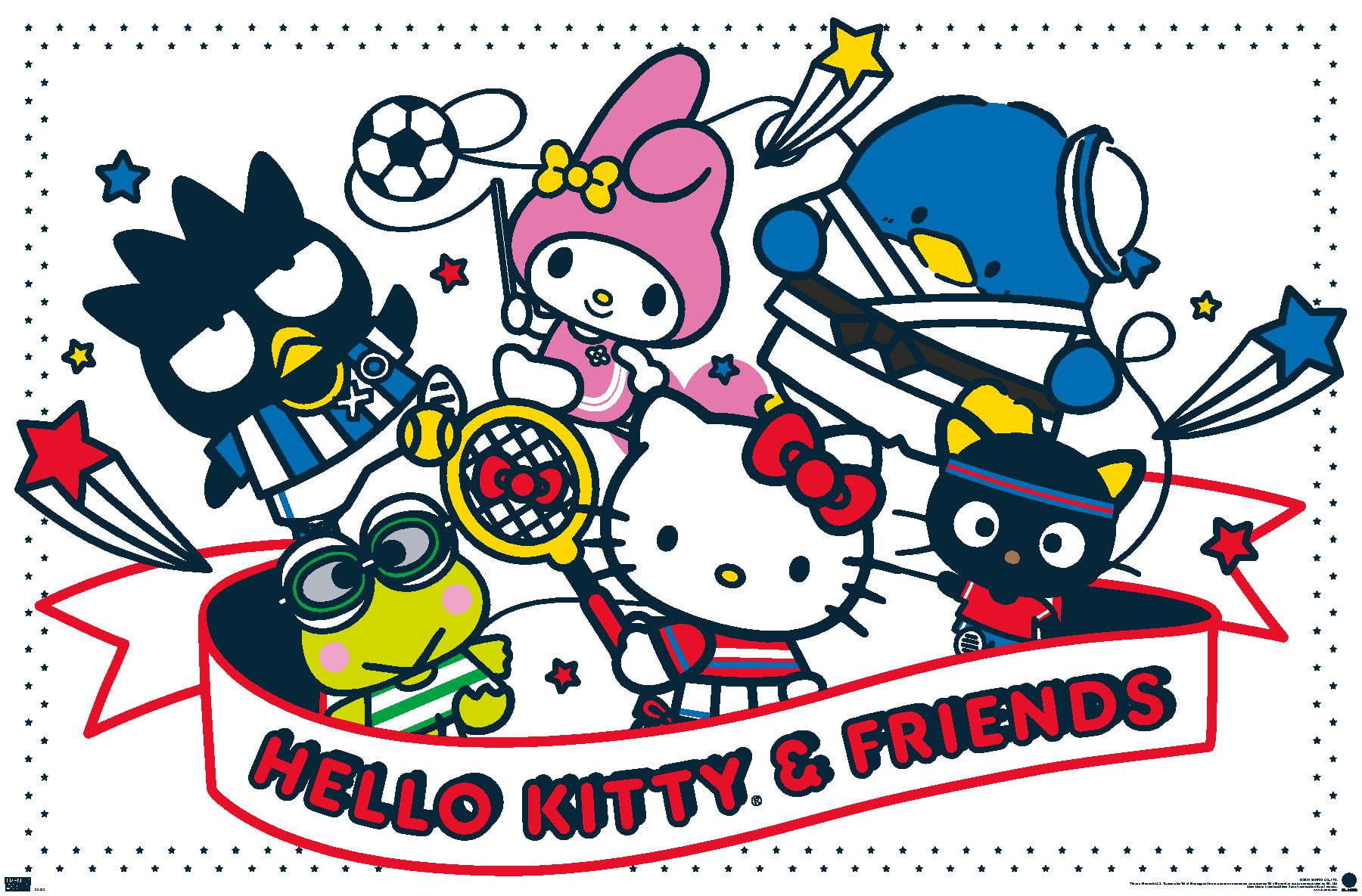Hello Kitty and Friends: 21 Sports - Group Wall Poster, 22.375