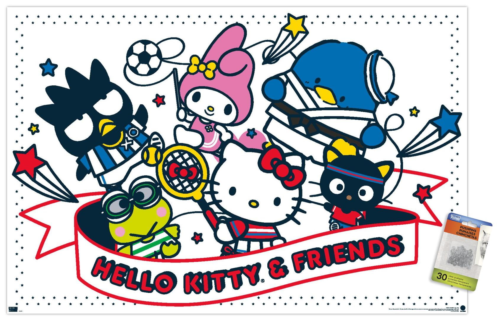Hello Kitty and Friends: 21 Sports - Group Wall Poster, 22.375
