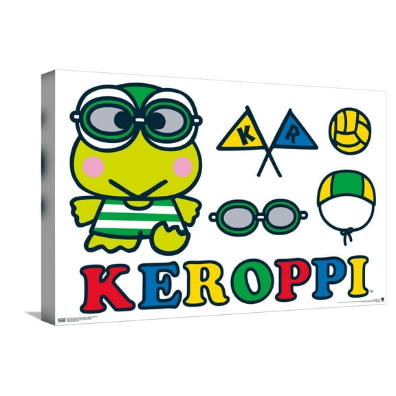 Hello Kitty and Friends: 21 Sports - Keroppi Water Polo Canvas Wall Poster, 14.725" x 22.375"